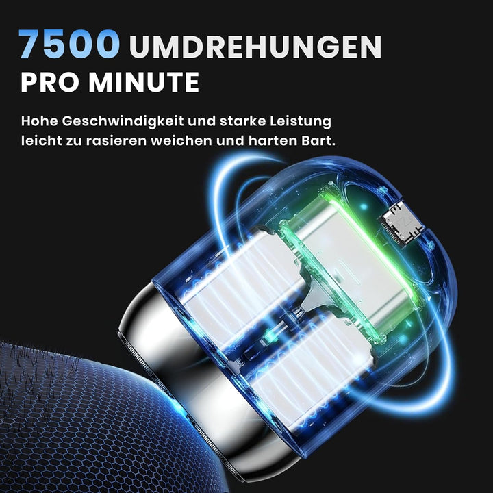 Rasierer Herren Elektrisch, 2025 Neu Mini Portable Electric Shaver, IPX7 Wasserdicht Mini Trockenras