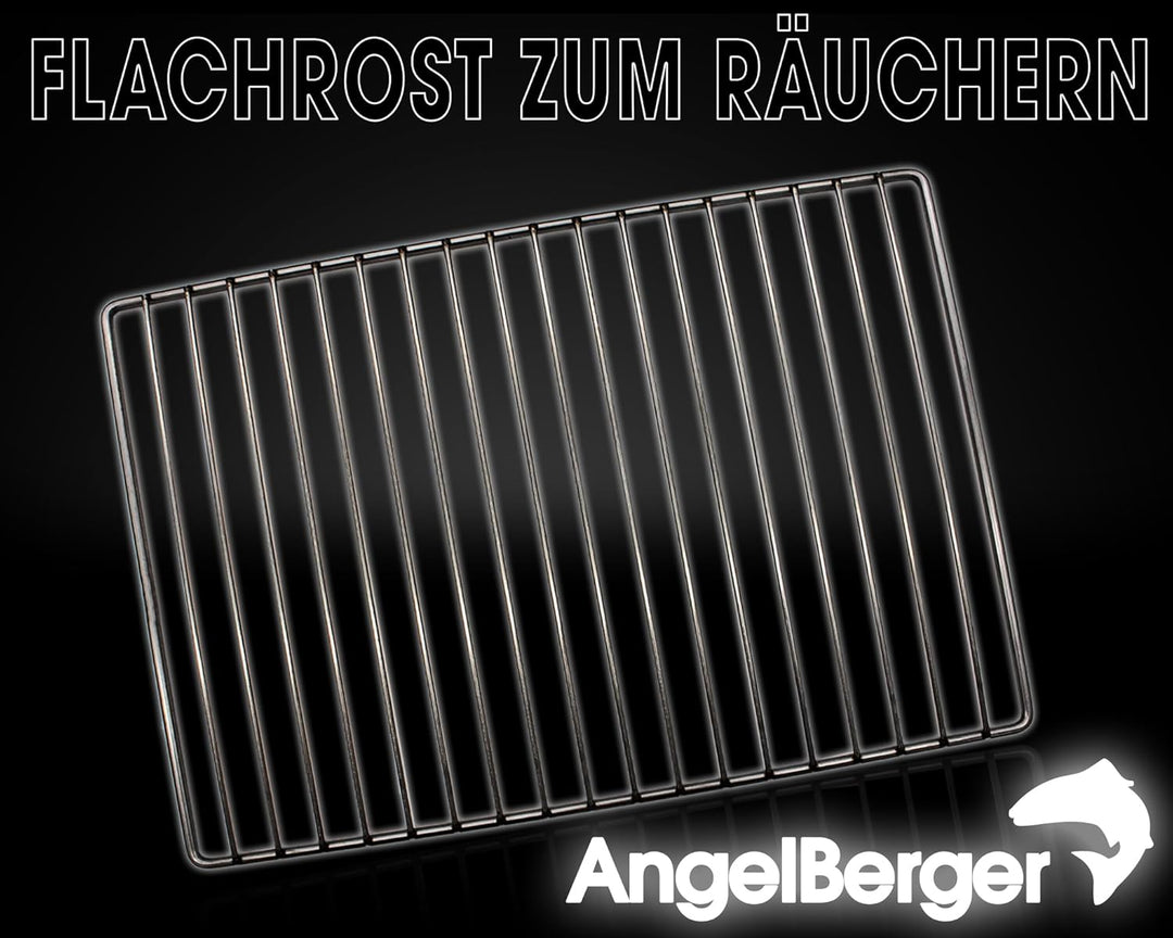 Angel-Berger Premium Räucherrost Flachrost Räucherzubehör 34 x 25 cm Edelstahl