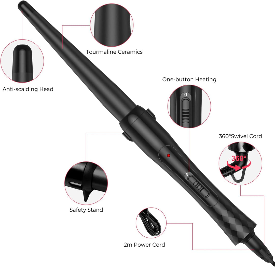 Konischer Lockenstab aus Keramik für Natürliche Wellen Locken Conical Curling Wand Lockenwickler Loc