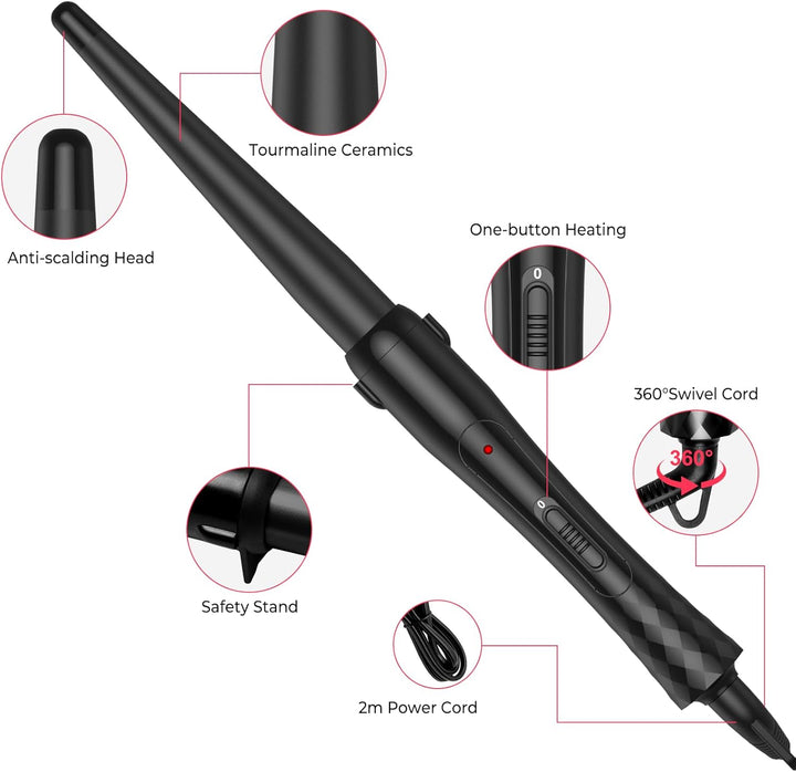 Konischer Lockenstab aus Keramik für Natürliche Wellen Locken Conical Curling Wand Lockenwickler Loc
