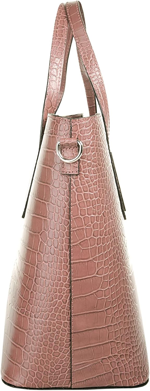 Cluty Handtasche Echt Leder Damen - 020454 Alt-rosa, Alt-rosa