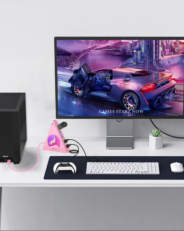 7 Port USB Hub,JoyReken USB 3.0 verlängerung mit verlängertem 60cm Kabel,USB Verteiler für Desktop,