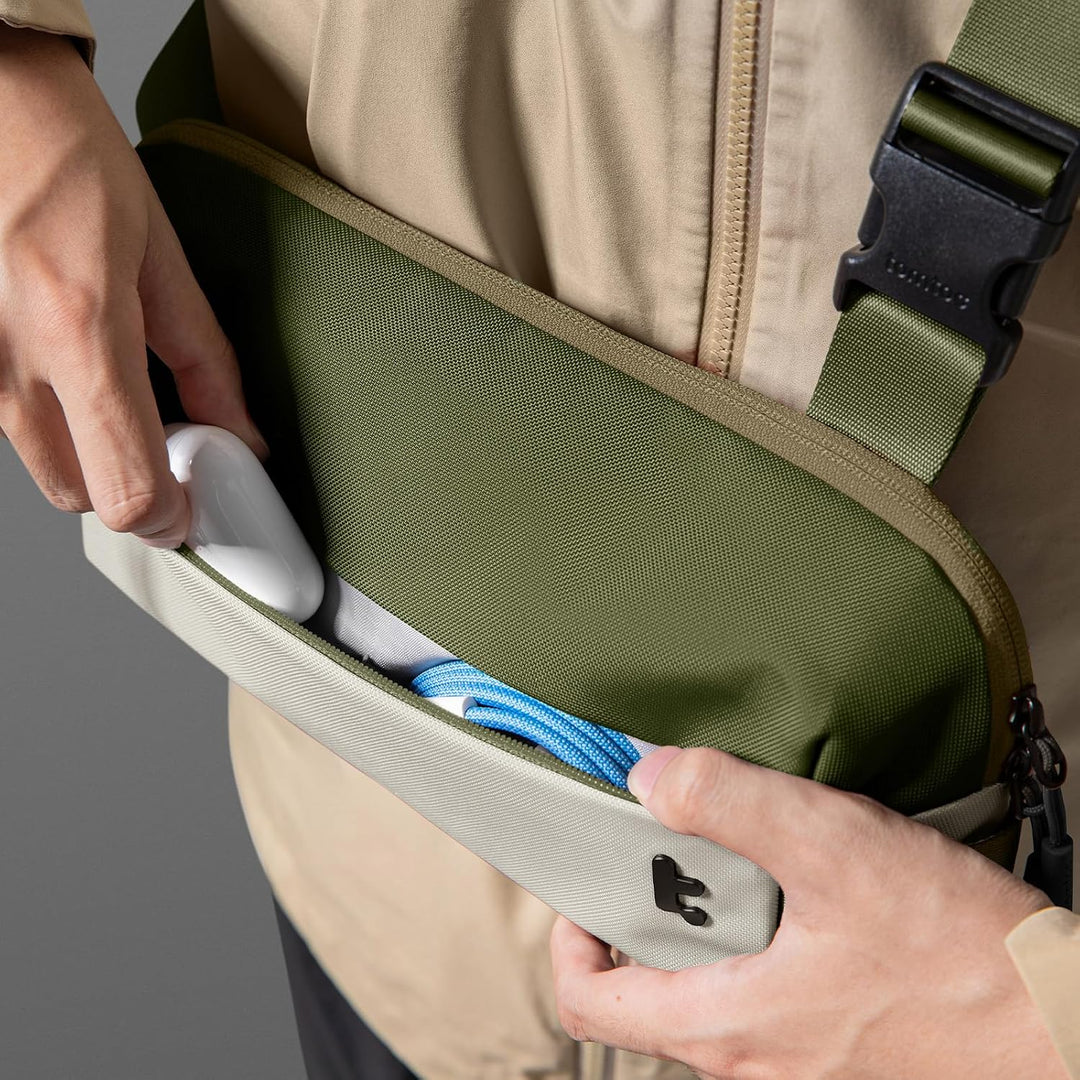 tomtoc Kompakt Sling Bag, 4L Minimalistisch Brusttasche Umhängetasche Schultertasche für Herren und