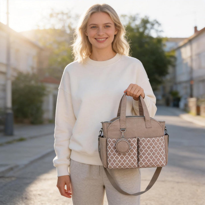 Wickeltasche Baby Gross, 13 Fächer Kinderwagen Windeltasche, Wasserabweisende Babytasche mit Schnull