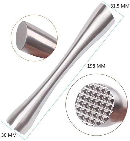 20,3 cm Stössel für Cocktails, professioneller Edelstahl-Stössel für altmodische Bitters, zum Kreier