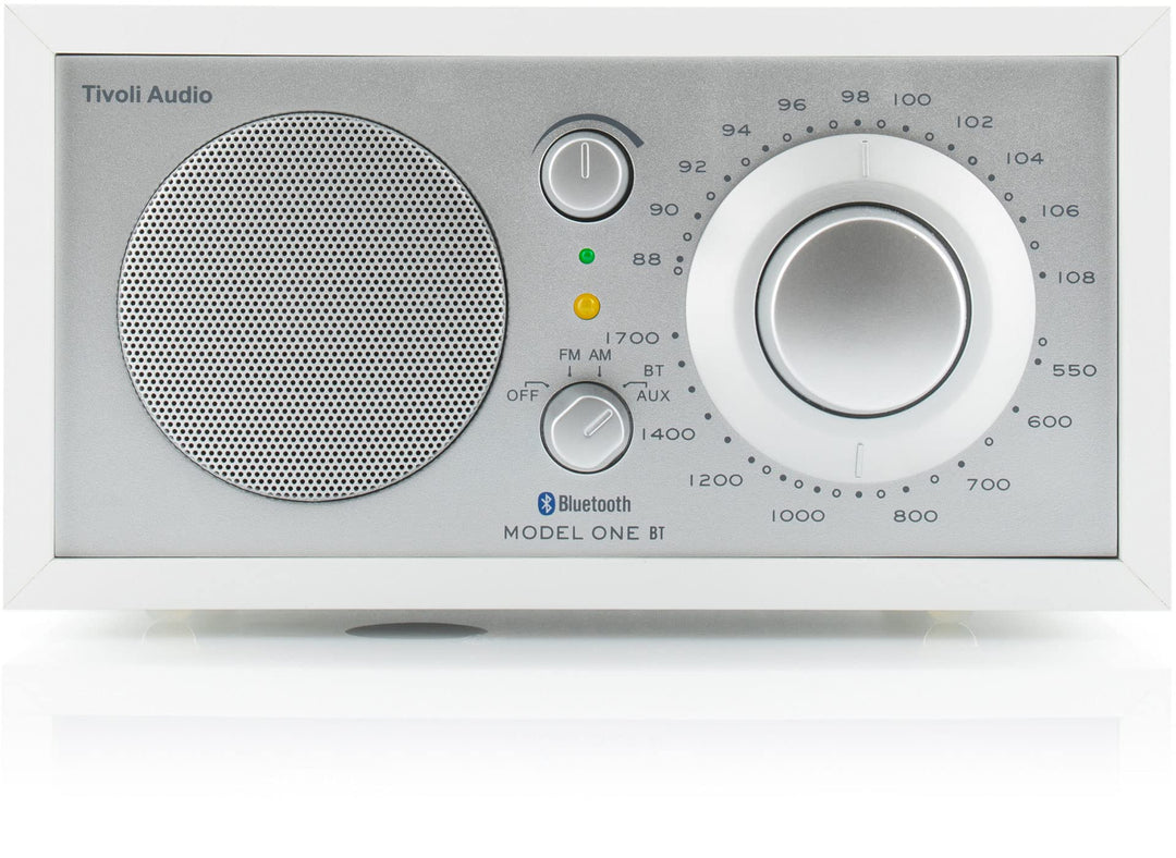 Tivoli Audio Model One BT Bluetooth UKW-/MW-Tisch Radio (Weiss/Silber) Weiss / Silber, Weiss / Silbe
