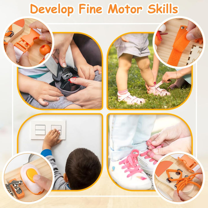 Joyreal Motorikbrett ab 1 2 3 Jahr - Activity Board Montessori Spielzeug Busy Board Montessori Brett