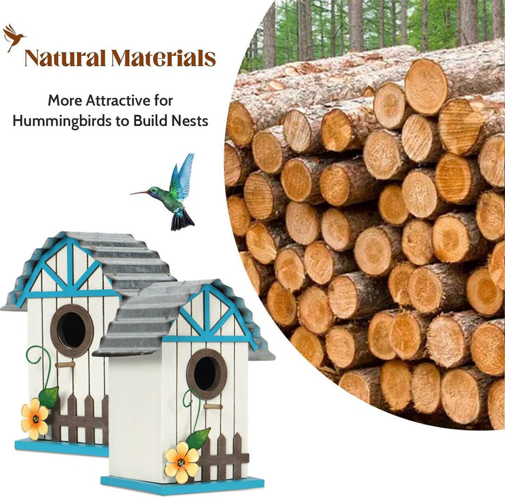 Optyuwah Vogelhaus Holz Nistkasten, Vogelvilla für Wildvögel Meisen, zum Aufhängen Indoor als Dekora