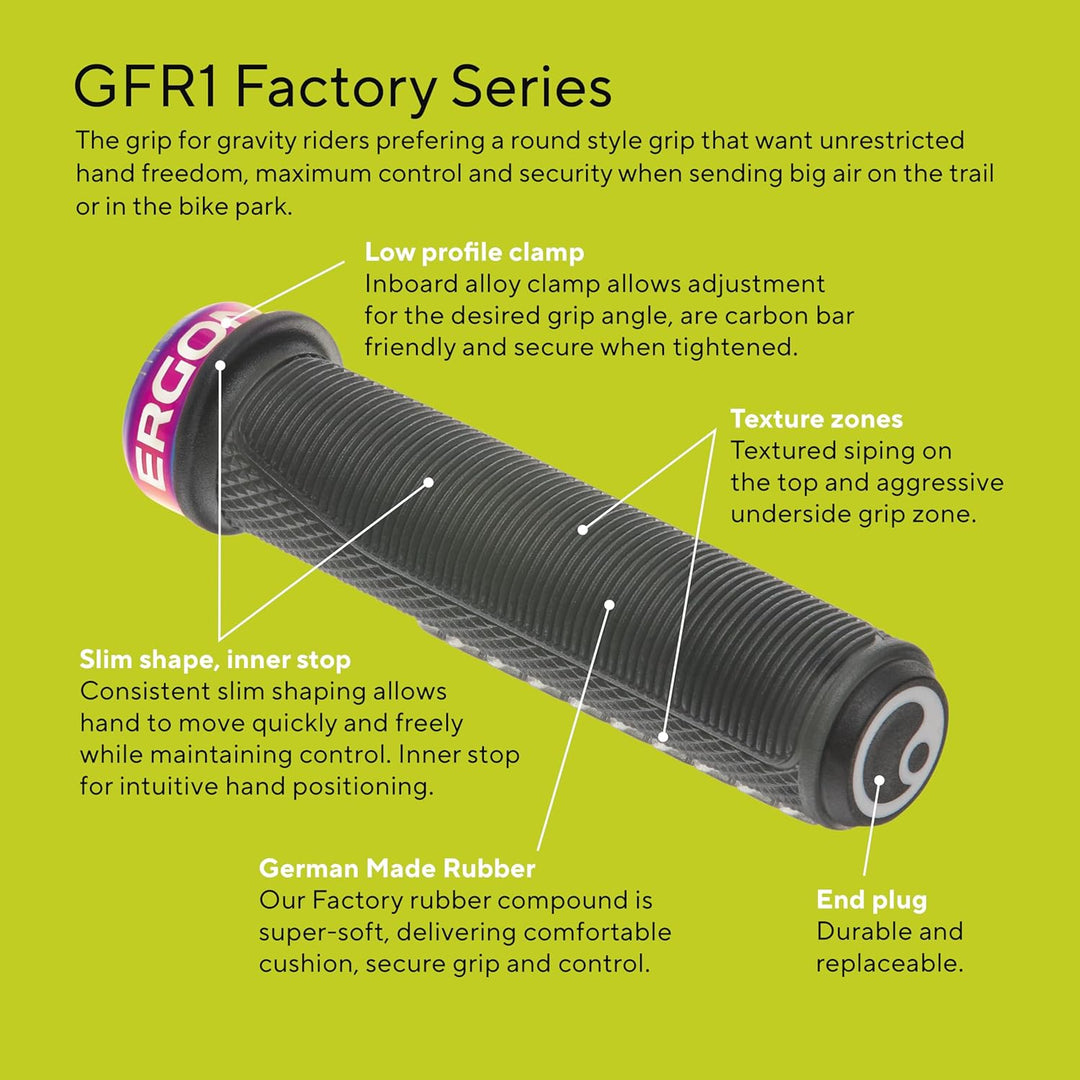 Ergon – GFR1 Fahrradgriff | MTB Gravity, Freeride | 2 Compounds | Unisex Einheitsgrösse Stealth, Ein