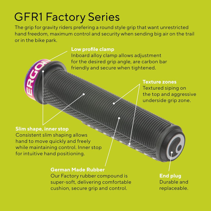 Ergon – GFR1 Fahrradgriff | MTB Gravity, Freeride | 2 Compounds | Unisex Einheitsgrösse Stealth, Ein