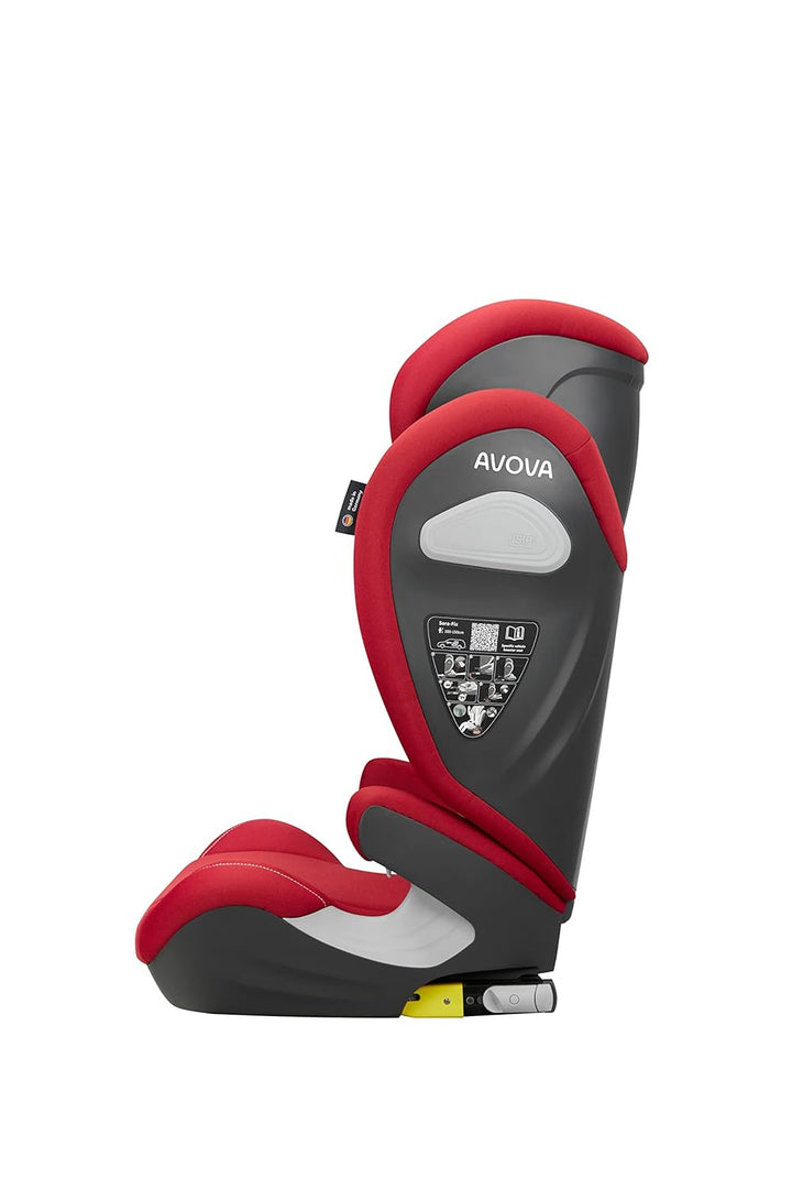 AVOVA Sora-Fix (Maple Red) der Folgesitz geeignet von 100 bis 150 cm, 4 bis 12 Jahre, mit Isofix, Bo