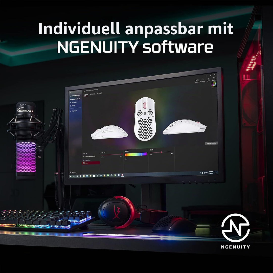 HyperX Pulsefire Haste – Wireless Gaming-Maus - Ultraleicht, 62g, 100 Stunden Akkulaufzeit, 2,4Ghz W