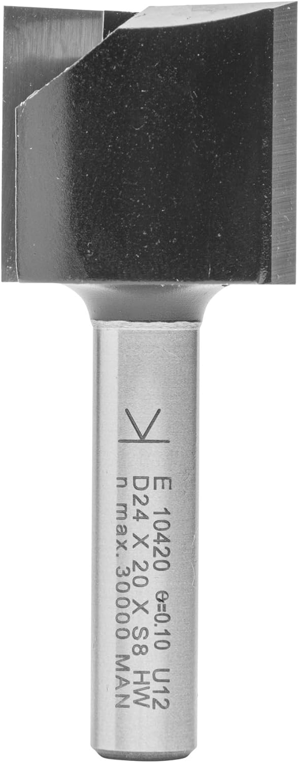 ENT 10420 Nutfräser HW, Schaft (S) 8 mm, Durchmesser (D) 24 mm, NL 20 mm, SL 32 mm, GL 52 mm D=24 /