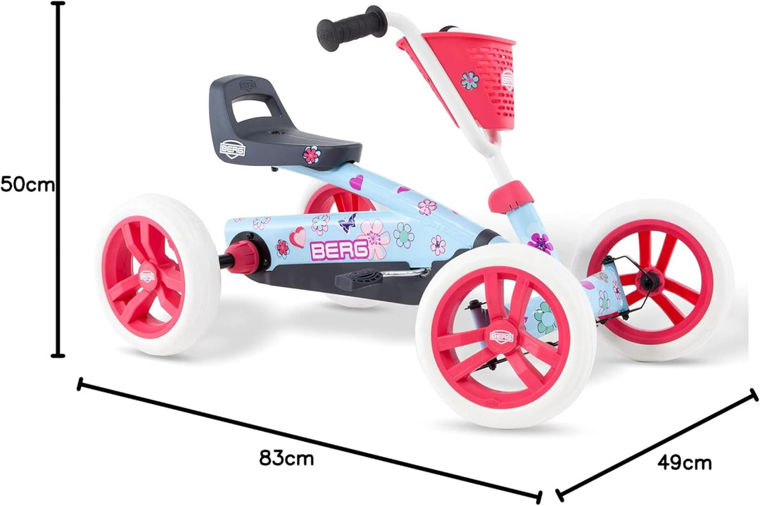 BERG Buzzy Kinder Go-Kart ab 2 Jahren, Tretfahrzeug Kettcar für Kleinkinder, Stabiles Kindergokart m