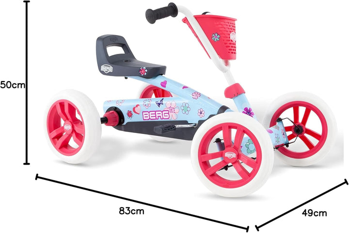 BERG Buzzy Kinder Go-Kart ab 2 Jahren, Tretfahrzeug Kettcar für Kleinkinder, Stabiles Kindergokart m