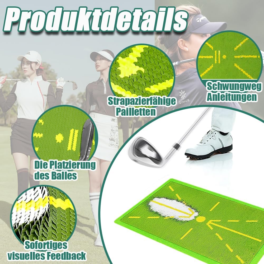 Premium-Golf-Übungsschwungmatte – Path Feedback Golf-Trainingsmatte – Schlagmatte für drinnen und dr