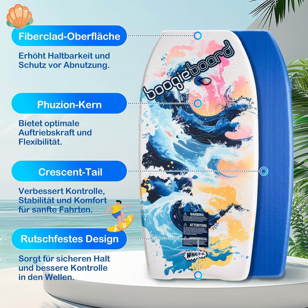 Wham-O Bodyboard 2er-Pack | Schwimmbrett für Strand & Schwimmbad | Leichtes Surfbrett Kinder | 94x46