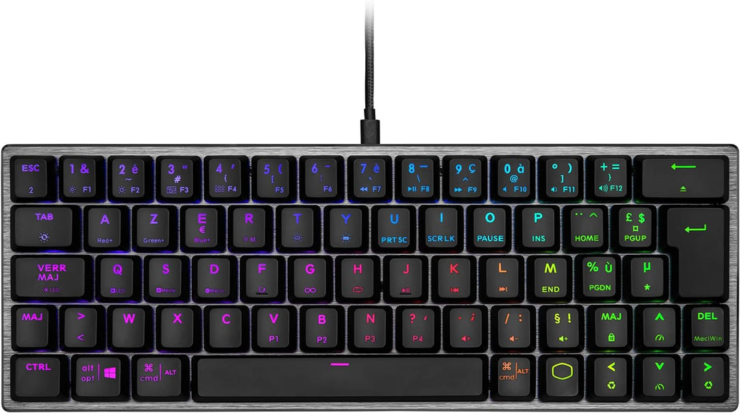 Cooler Master SK620 Kabelgebundene Gaming-Tastatur – Kompaktes 60%-Layout, Flache mechanische Schalt