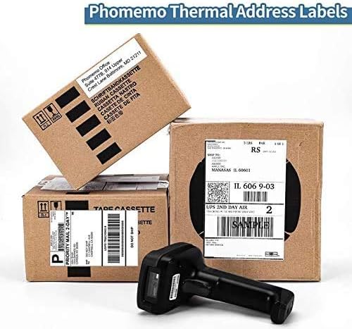 Phomemo 4"x6" Thermal Direct Shipping Etikett,500 Stk 4x6 selbstklebendes Thermo-Versandetikettenpap
