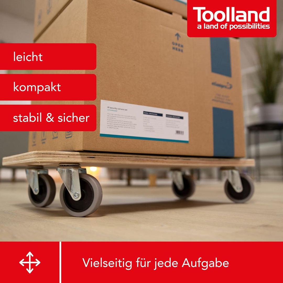 TOOLLAND - QT106 Sperrholz Transport-Roller, 150 kg Maximal Tragkraft, 56 cm Länge x 30 cm Breite 17