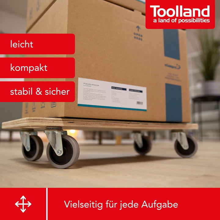 TOOLLAND - QT106 Sperrholz Transport-Roller, 150 kg Maximal Tragkraft, 56 cm Länge x 30 cm Breite 17