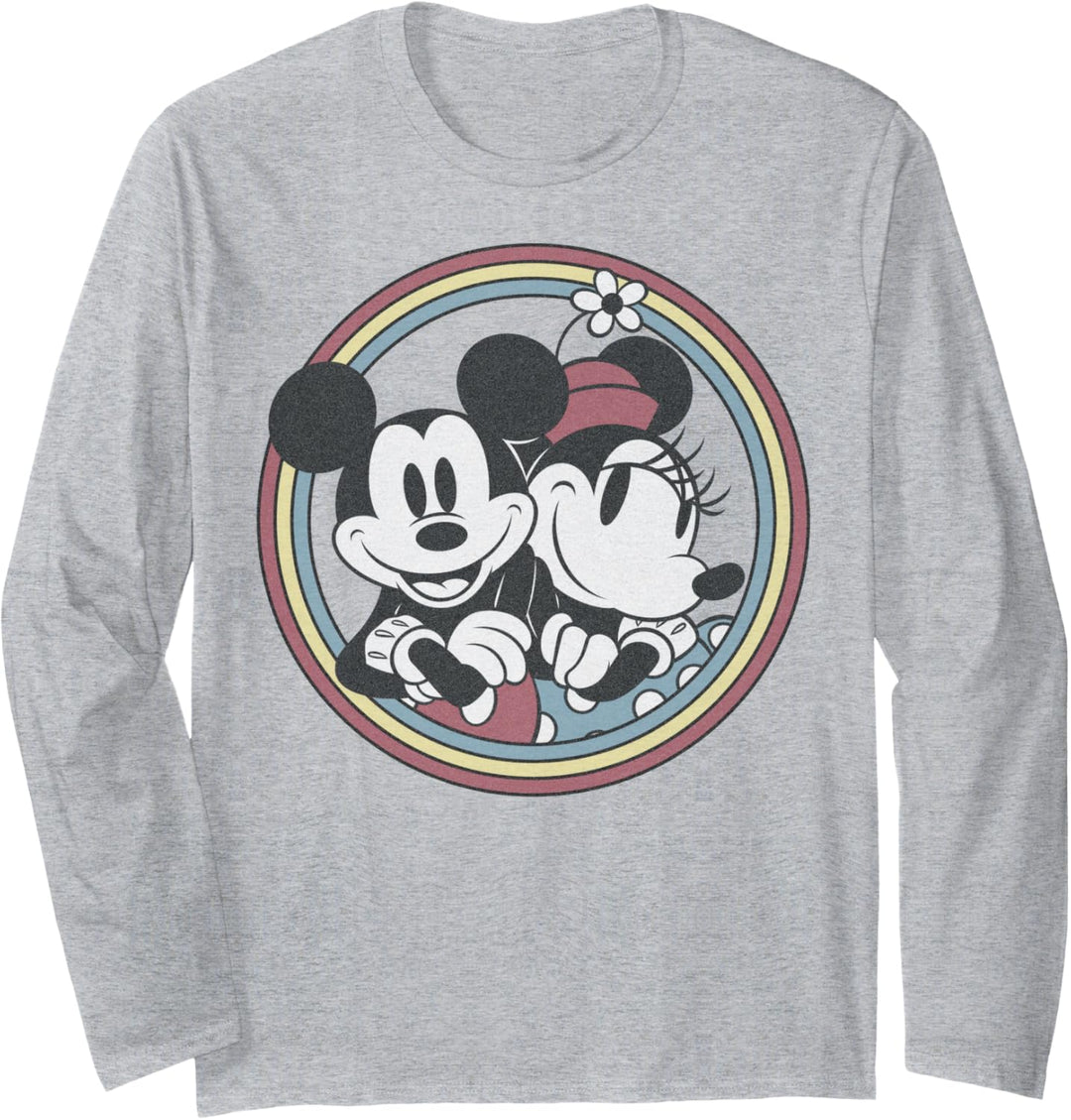 Disney Mickey And Friends Mickey And Minnie Retro Rainbow Langarmshirt