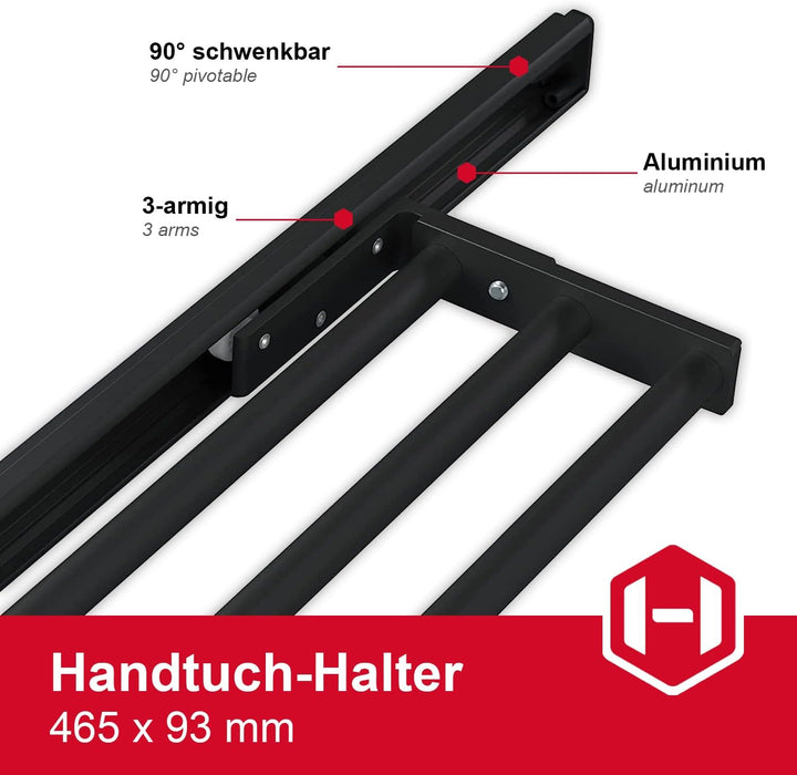 Gedotec Handtuchhalter | H6008 | Handtuchauszug 3-armig ausziehbar | 1 Stück | Geschirrtuchhalter Lä