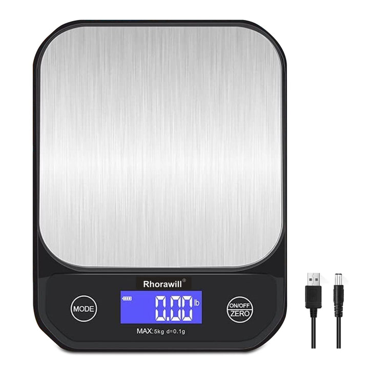 Rhorawill Kaffeewaage, Digitale Küchenwaage USB Aufladen, 5kg/0.1g Hochpräzise Digital Kaffee Skala