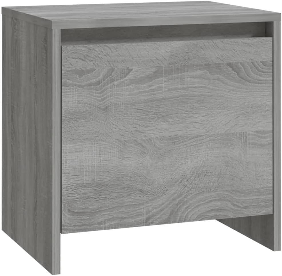 FIRBNUS Bedside Table Nachtkonsole Beistelltisch mit Stauraum Night Stand Nachttisch Grau Sonoma 45x