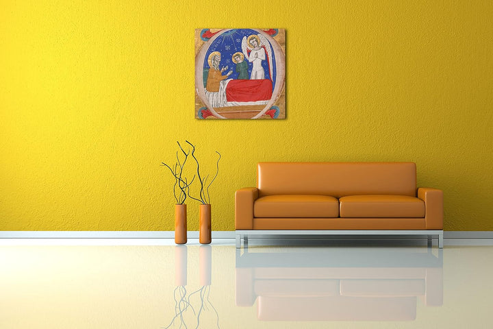 Printed Paintings Leinwand (70x70cm): Mitte des 14. Jahrhunderts - Handschrift Illumination mit Tobi