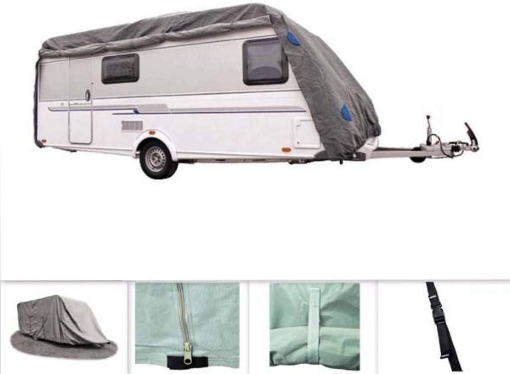Schutzhülle Abdeckhaube aus hochwertigem Material für Wohnwagen Grösse XL (670 x 250 x 220 cm)