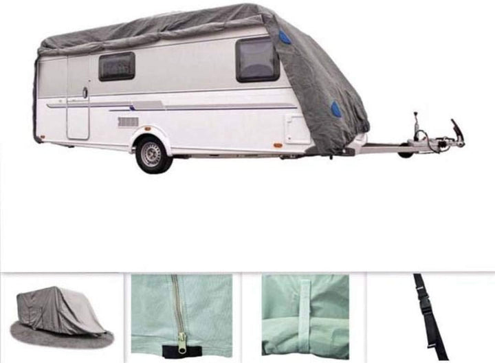 Schutzhülle Abdeckhaube aus hochwertigem Material für Wohnwagen Grösse XL (670 x 250 x 220 cm)