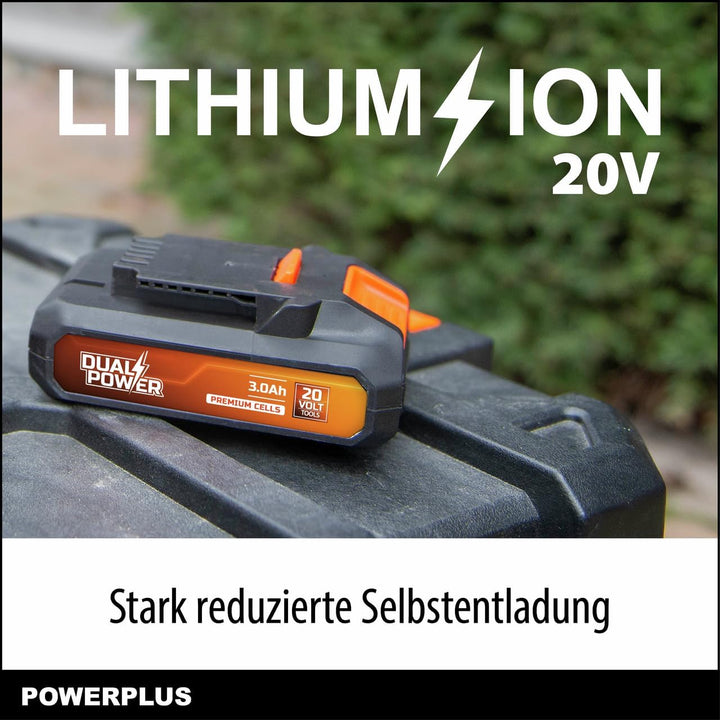 Power Plus Dual Power Akku POWDP9023-20V, 3.0Ah - für 20V-Werkzeuge - Leistungsanzeige-LEDs - Akku-P