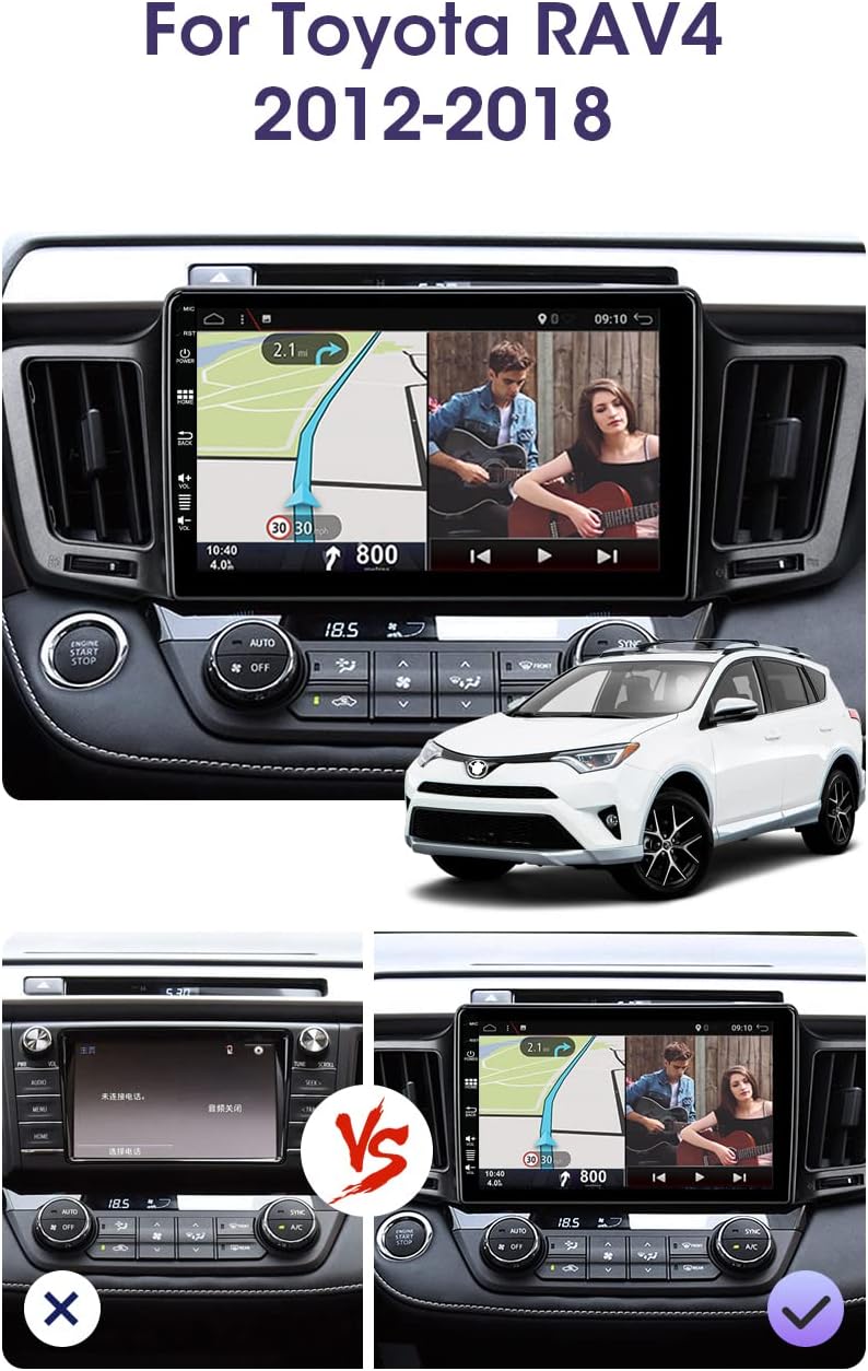 SXAUTO Android 12 IPS Autoradio Passt für Toyota RAV4 (2013-2018) - Eingebaut Wireless Carplay/Andro