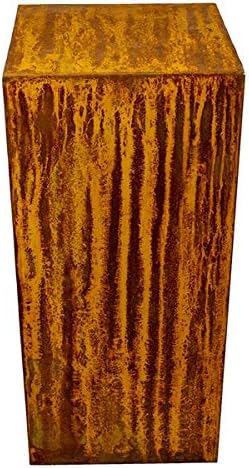 Manufaktur-Lichtbogen Rost Säule 60 x 27 x 27 cm quadratisch Edelrost Gartendeko, 60 x 27 x 27 cm