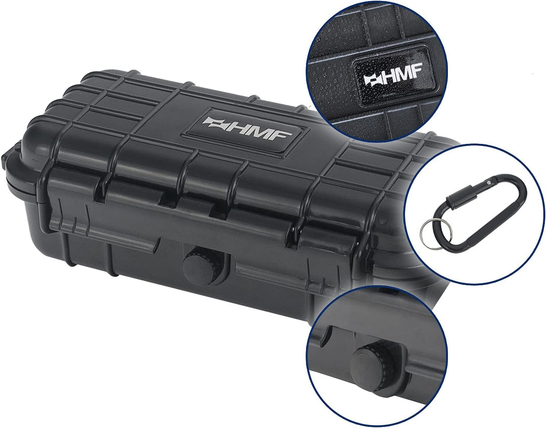 HMF ODK500 Outdoor-Koffer klein, wasserdichte Box für Boot und Freizeit | 19,8 x 9,6 x 6,3 cm, 19,8