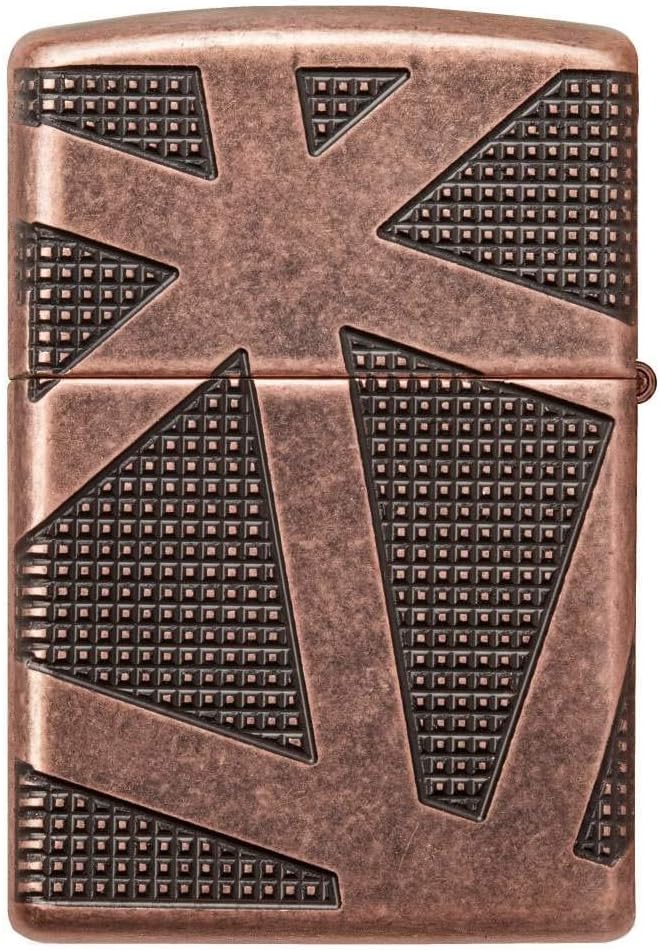 Zippo Armor Taschenfeuerzeug, antikes Kupfer, geometrisches Design, 360, Einheitsgrösse Copper, Copp