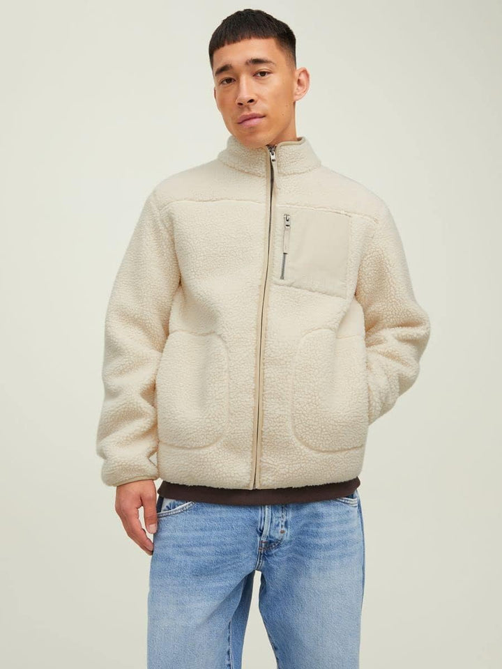 JACK & JONES Herren Jorpark Teddy Jacket Sn Jacke, Oatmeal
