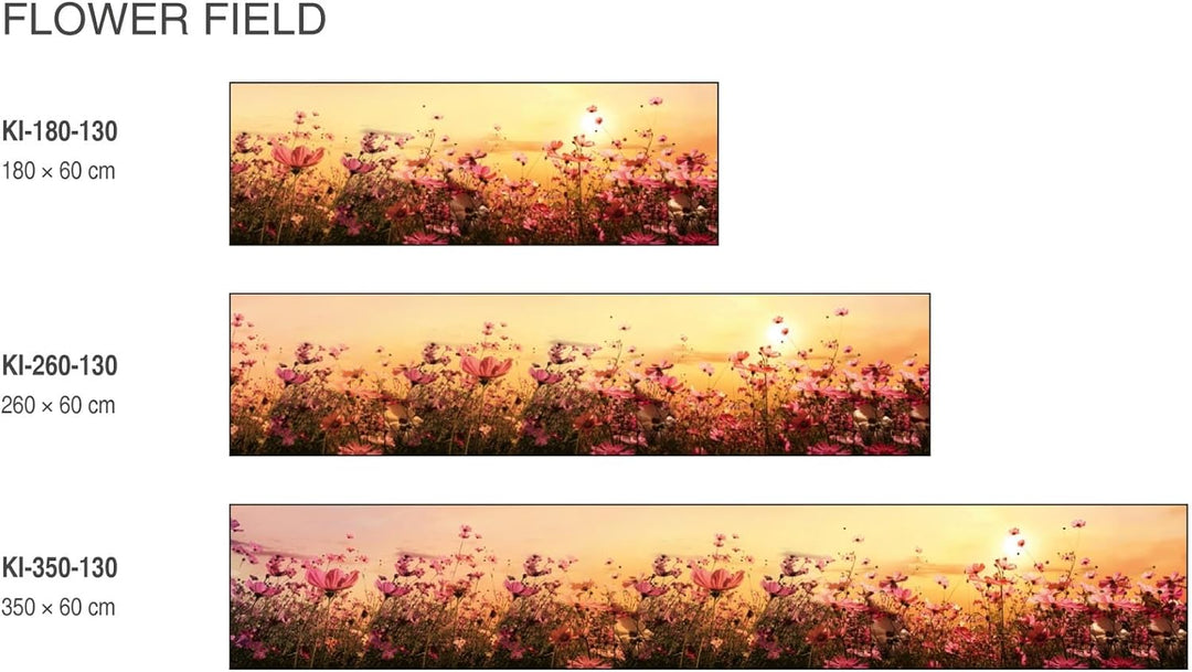 DIMEX Küchenrückwand Folie Selbstklebend Blumenfeld 180 x 60 cm | Klebefolie - Dekofolie - Spritzsch