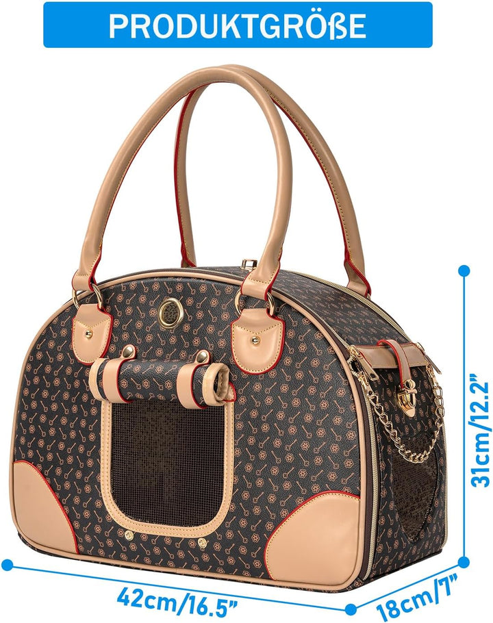 Hundetasche Tragbarkeit,42 x 18 x 31 cm Hundetransporttasche bis 4 kg,Hunde Reisetasche,Geeignet für