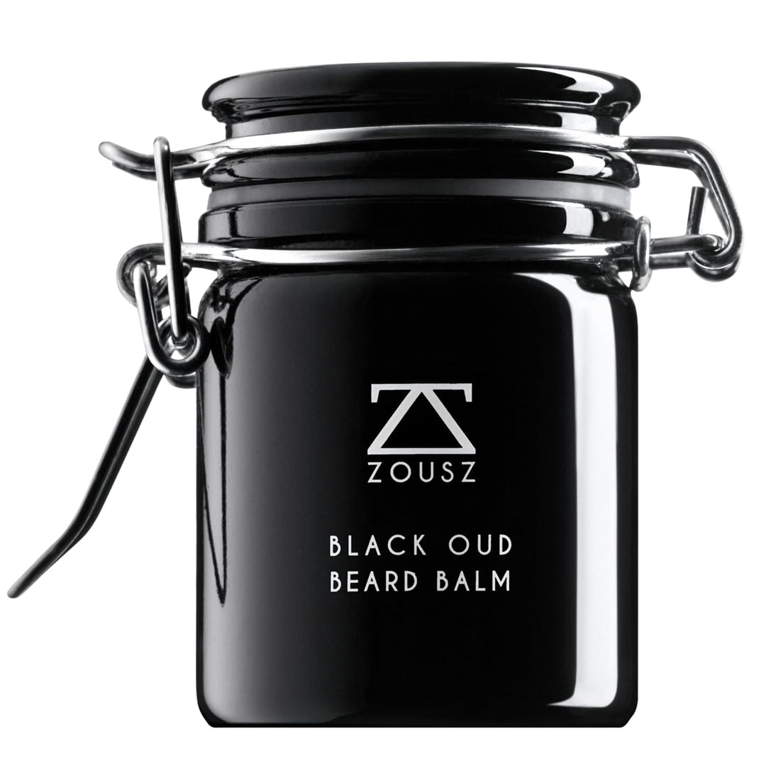 ZOUSZ Black Oud Bartbalsam Geschenkbox für Herren – Premium Bartpflege/Conditioner/Bartweichmacher –