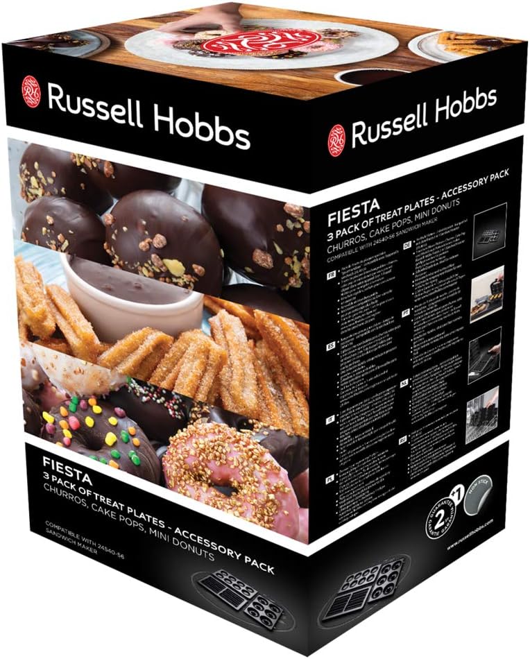 Russell Hobbs Zusatzplatten 3er Set [Cake Pop, Mini Donut &amp; Churros] Ergänzung für 3-1 Multifunktion