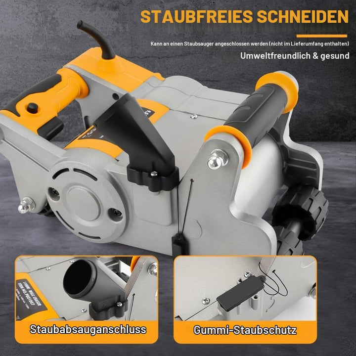 Hoteche 1100W Grabenfräse | Kupferdrahtmotor, Anti - Selbstrast - Schalter, 2200RPM, Mit 35mm Diaman