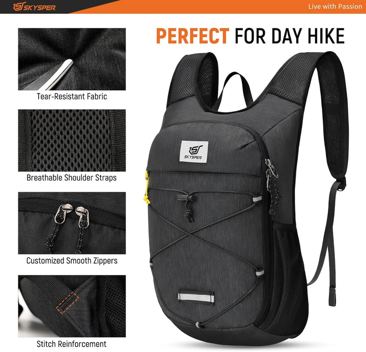 SKYSPER Rucksack Damen 10L Tagesrucksack Ultraleicht Daypack Wanderrucksack für Wandern Reisen Städt