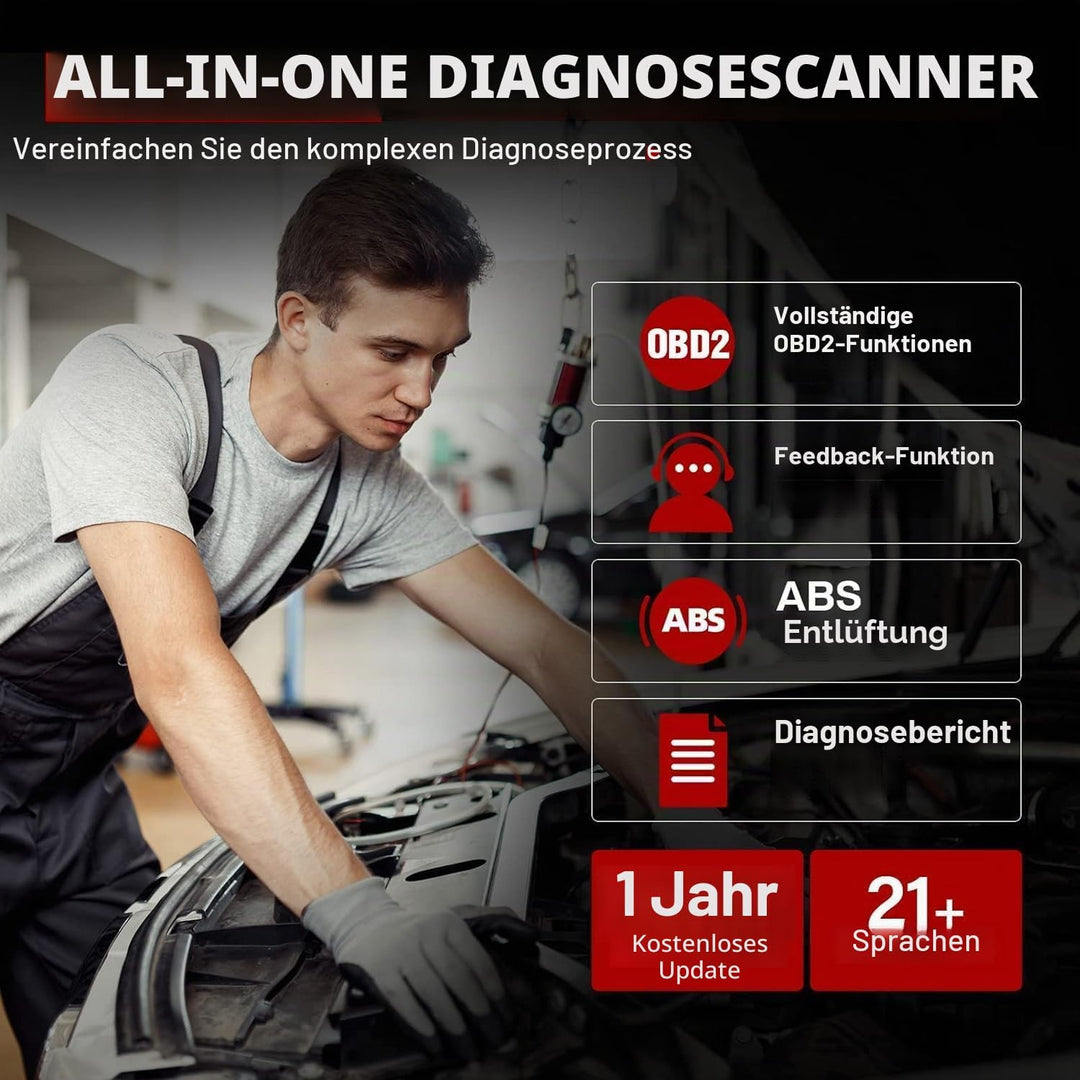 Autel Maxicom MK808 OBD2 Scanner Diagnosegerät mit allen System- & Servicefunktionen inklusive Öl-Re