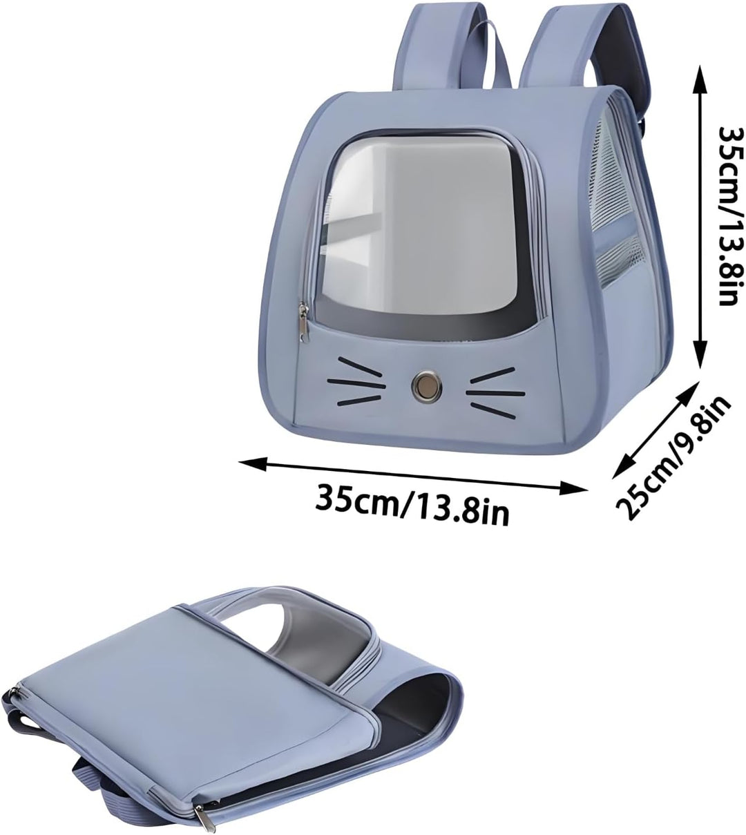 Katzenrucksack Mit Netzfenster, Tragbare Und Faltbare Katzenrucksack, Haustier Tragetasche, Atmungsa