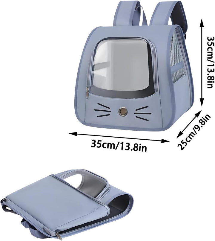 Katzenrucksack Mit Netzfenster, Tragbare Und Faltbare Katzenrucksack, Haustier Tragetasche, Atmungsa