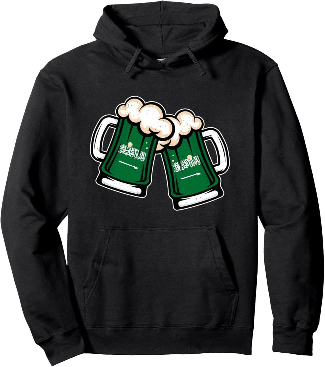 Bierkrug mit Flagge von Saudi-Arabien, cooles saudi-arabisches Bier Pullover Hoodie