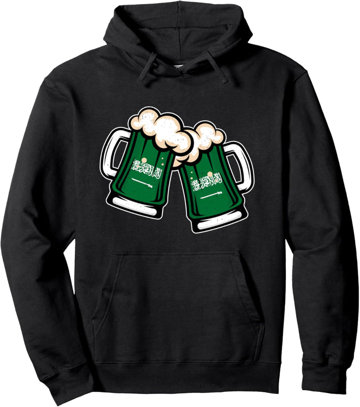 Bierkrug mit Flagge von Saudi-Arabien, cooles saudi-arabisches Bier Pullover Hoodie