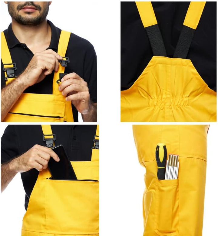 Mazalat Lange Latzhose mit Multifunktionstaschen Berufsbekleidung für Handwerker, Maurer, Dachdecker